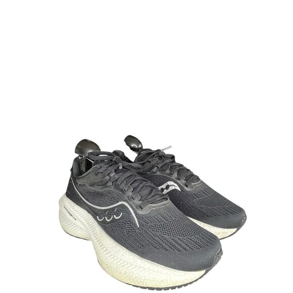 Womens Saucony Triumph 20 Cushioned Running Shoes Black White Size 7.5 - Picture 3 of 7